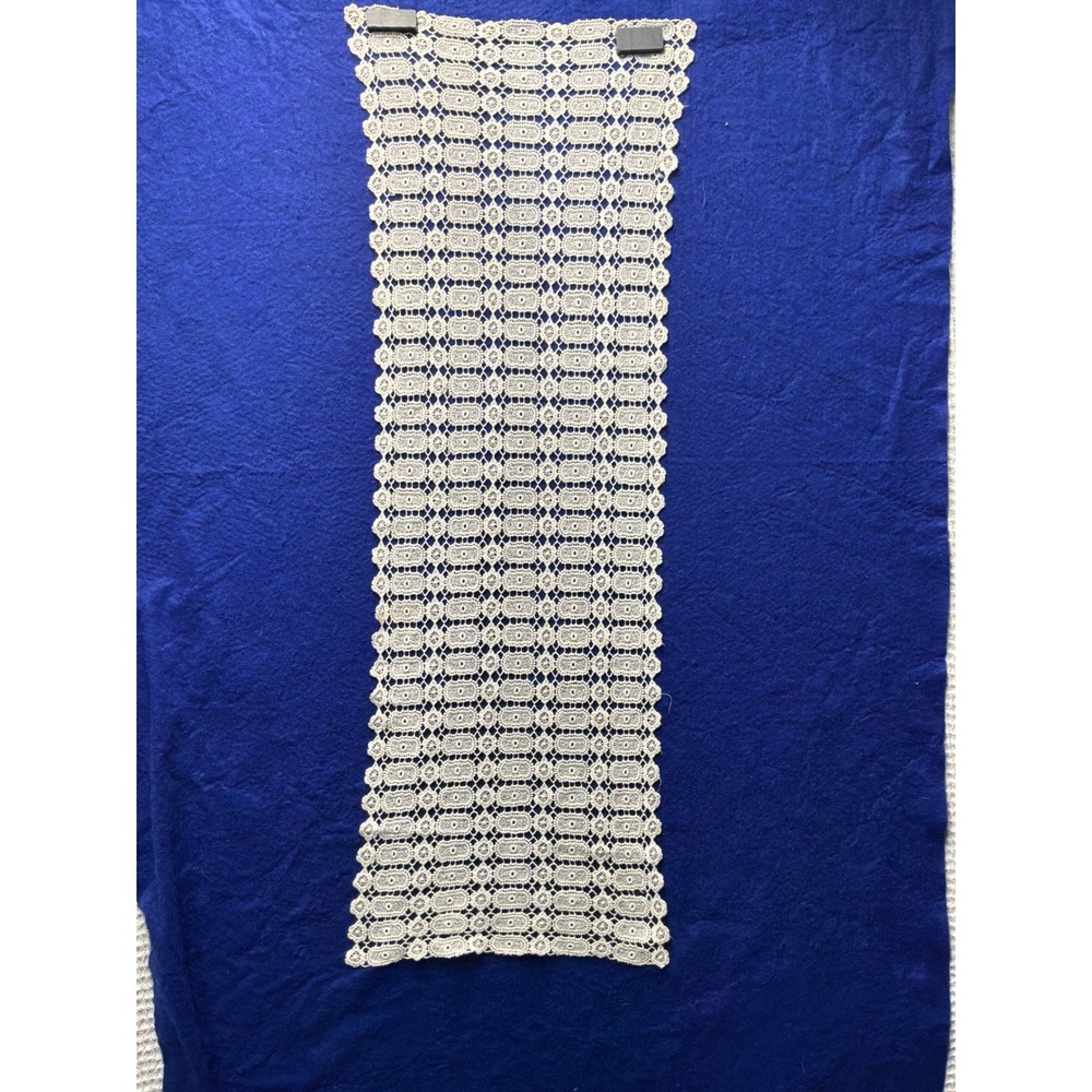 Cottagecore Unisex Unbranded Crochet Lace Table Runner 39x11 Cream